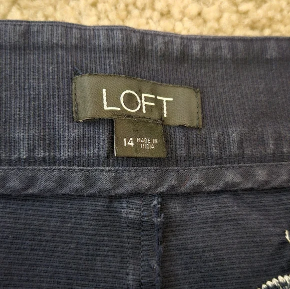 Loft Navy Pineapple Embroidered Beaded Women's Shorts Size 14 - Picture 8 of 12